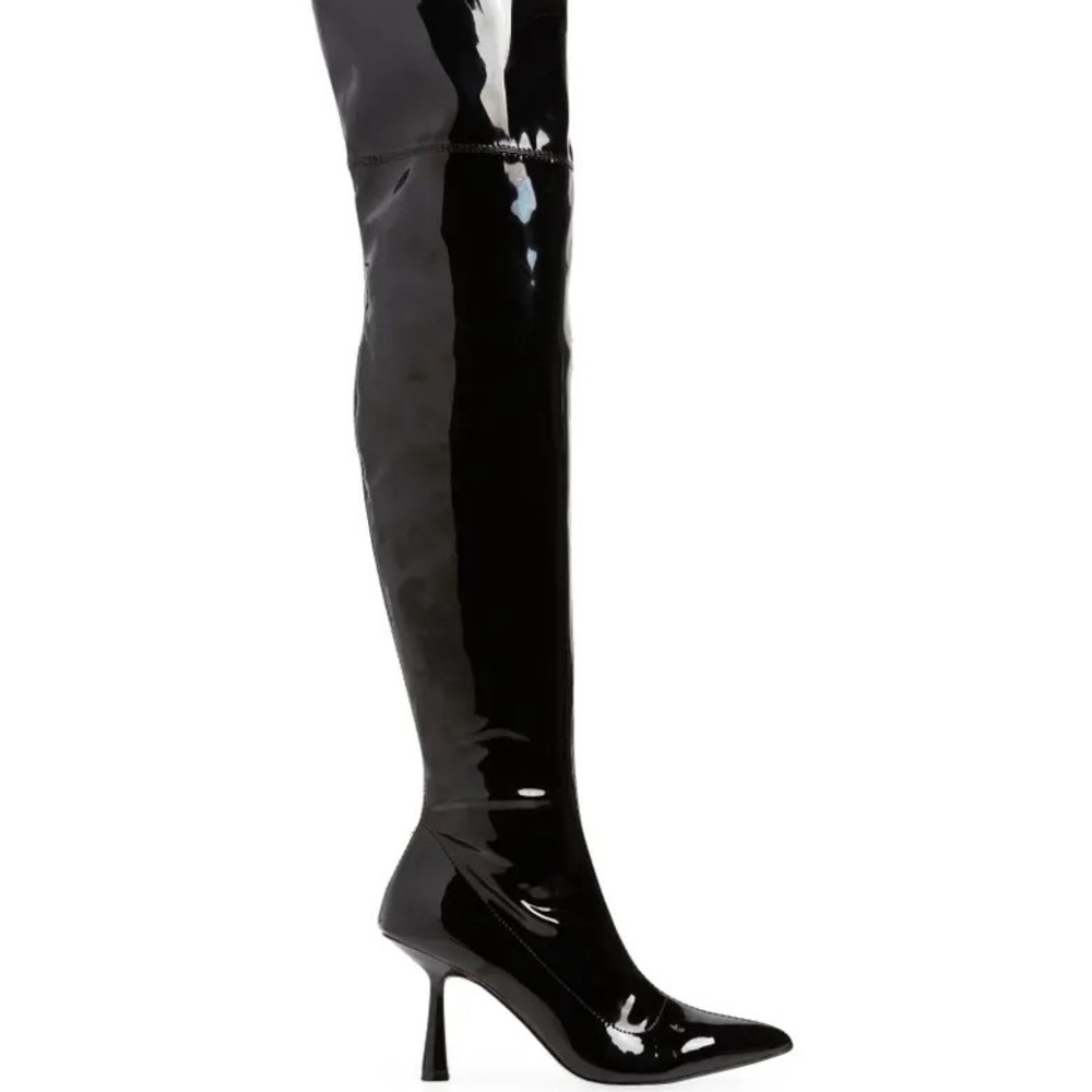 Everlee Over the Knee Boot black shiny sexy witch Halloween